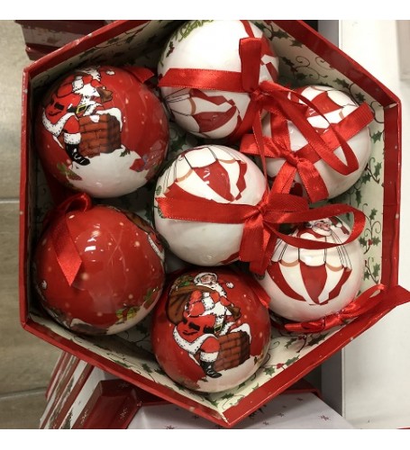 PARACHUTE DECOUPAGE BAUBLES SET OF 7  